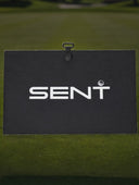 SENT magnetic golf towel picked up with a golf club